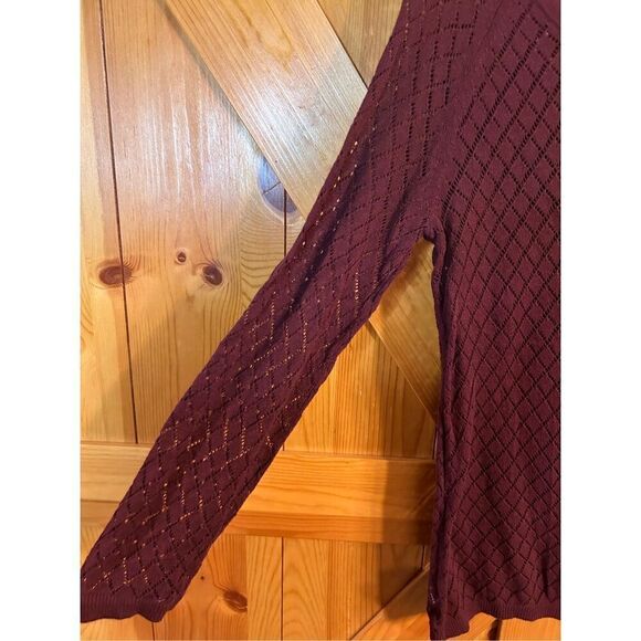 Ann Taylor LOFT Maroon Knit Long Sleeve Sweater Size Small (4140) - Picture 2 of 5